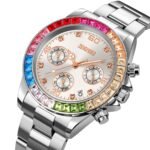 Skmei - 9367 - Colorful Fashion Luminous Hands Waterproof Quartz Unisex Watch - Silver/Silver - Image 2