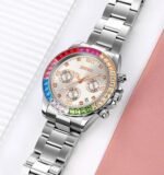 Skmei - 9367 - Colorful Fashion Luminous Hands Waterproof Quartz Unisex Watch - Silver/Silver