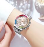 Skmei - 9367 - Colorful Fashion Luminous Hands Waterproof Quartz Unisex Watch - Silver/Silver - Image 4
