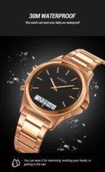 Skmei - 2120 - Electronic Luminous 30m Waterproof - RoseGold/Black - Image 2