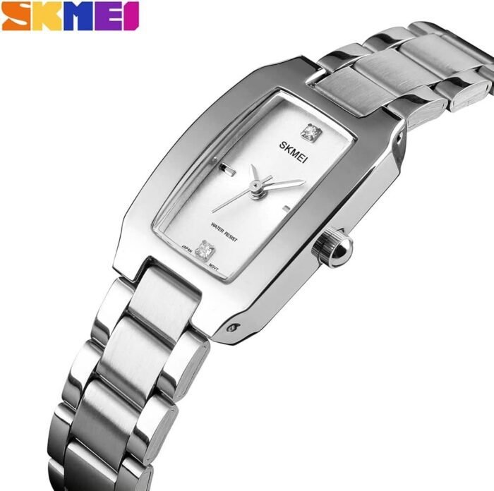 SKMEI - 1400 - Women Stainless Steel Rectangle Dial Elegant Watch - silver - Image 1