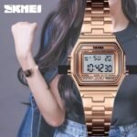 Skmei 1415 - Women Digital Stainless Steel Water Resistant - silver - Image 5