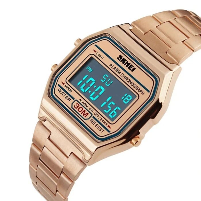 Skmei 1415 - Women Digital Stainless Steel Water Resistant - silver - Image 4