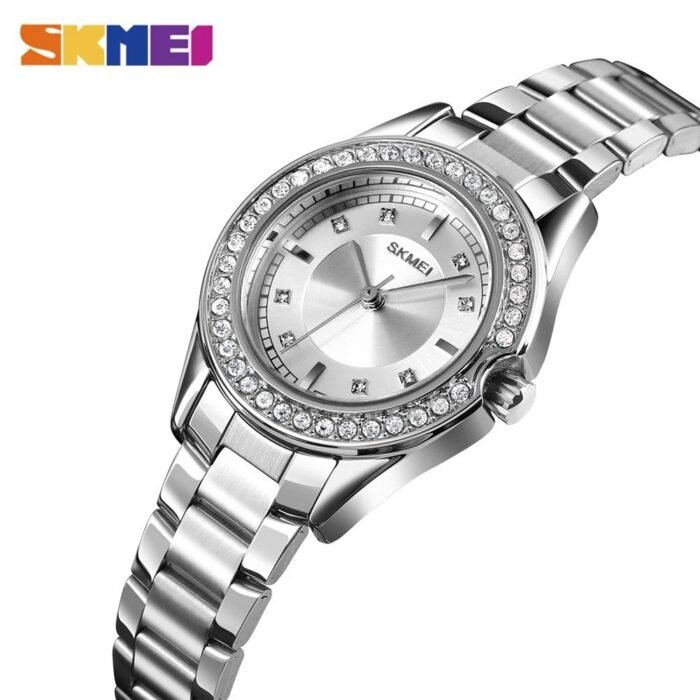 SKMEI - 1534 - Women Water Resistant Diamond Quartz Watch - silver - Image 1