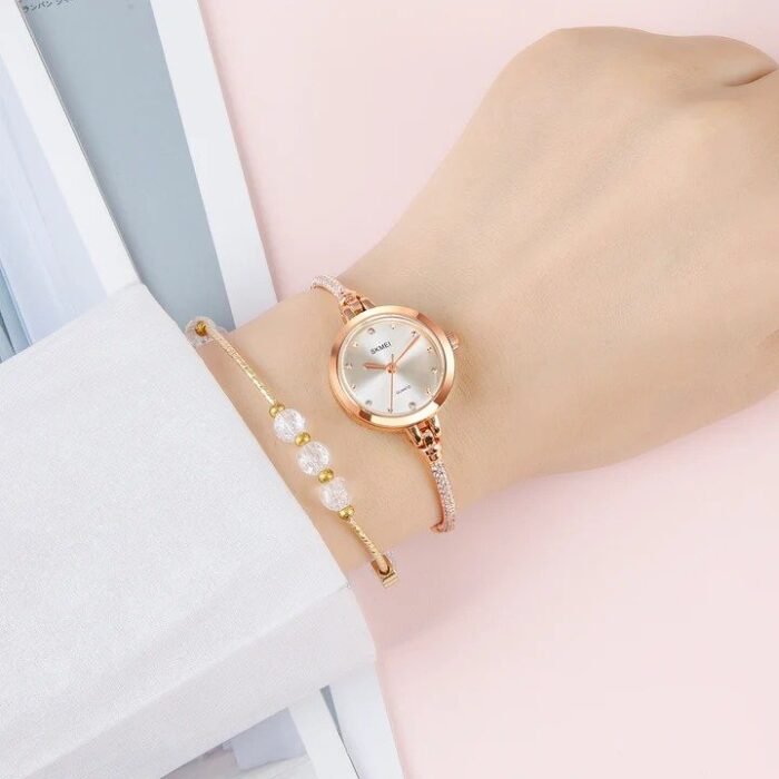 SKMEI - 1805 - Women Stainless Steel Quartz Waterproof Bracelet - silver - Image 3