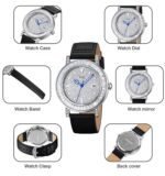 SKMEI - 1953 - Women Luxury Embossed Stone Diamond Quartz - Black - Image 8