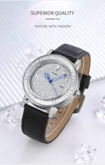 SKMEI - 1953 - Women Luxury Embossed Stone Diamond Quartz - Black - Image 5