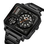 SKMEI - 2025 - LED Backlight Large Screen Multi-Time Zone Waterproof Watch - Black
