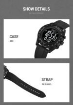 Skmei - 2045- Digital Multifunctional Luminous Waterproof - black/black - Image 5