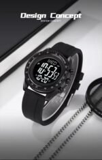 Skmei - 2045- Digital Multifunctional Luminous Waterproof - black/black - Image 3