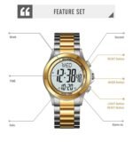 Skmei - 2271 - Digital Dual Time Men's Stainless Steel Watch - silver gold - Image 3