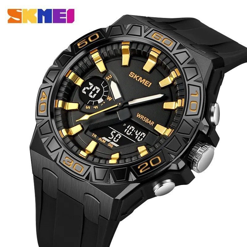 2276-8.jpeg Skmei - 2276 - S-shock Sport Watch - Black/Gold - Image 1