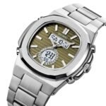 Skmei - 2279 - Dual Time Stainless Steel Watch - silver/green