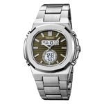 Skmei - 2279 - Dual Time Stainless Steel Watch - silver/green - Image 3