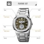 Skmei - 2279 - Dual Time Stainless Steel Watch - silver/green - Image 5