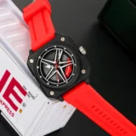 SKMEI - 2362 - Trendy Wheel Spinner Quartz Silicon Strap  - Red - Image 3