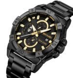 SKMEI - 2399 - Analog Multifunction Watch for Men with Stopwatch - black/gold