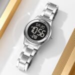 SKMEI - 2425 - Digital Classic Gents Digital Stainless Steel Watch - silver/black - Image 2