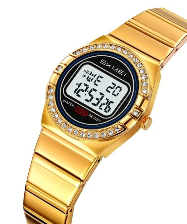 SKMEI - 2446 - Women Digital Stainless Steel Watch - gold