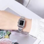 SKMEI - 2493 - Women Digital Stainless Steel Watch - silver/black - Image 4