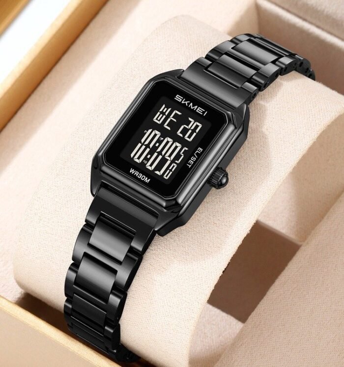 SKMEI - 2493 - Women Digital Stainless Steel Watch - black/black - Image 1