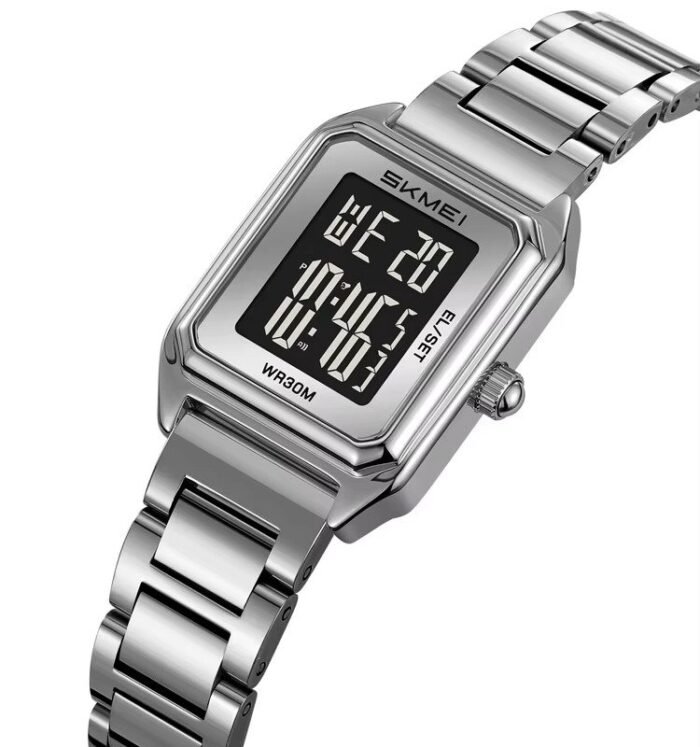 SKMEI - 2493 - Women Digital Stainless Steel Watch - silver/black - Image 1