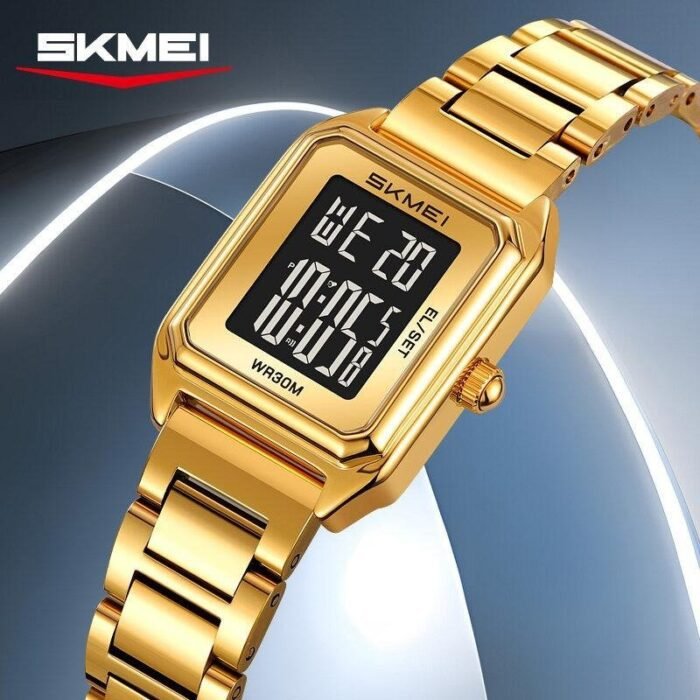 SKMEI - 2493 - Women Digital Stainless Steel Watch - gold/black - Image 2