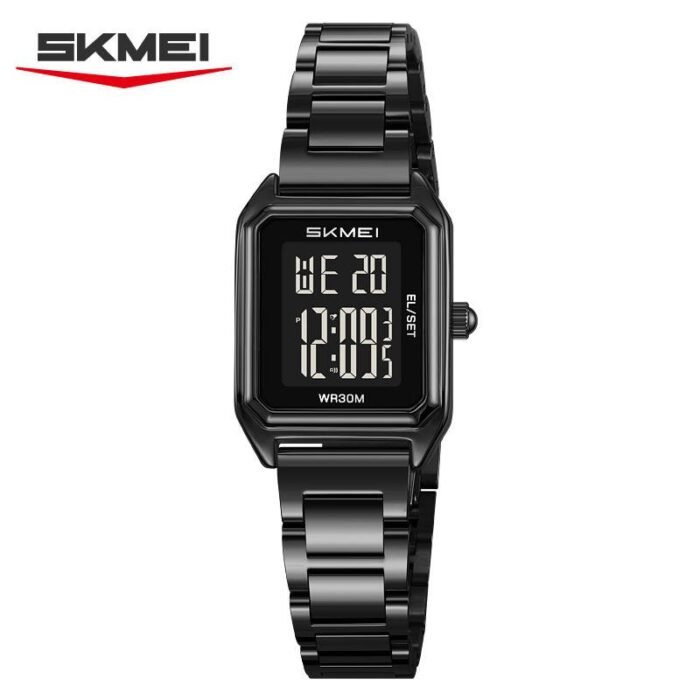 SKMEI - 2493 - Women Digital Stainless Steel Watch - black/black - Image 2
