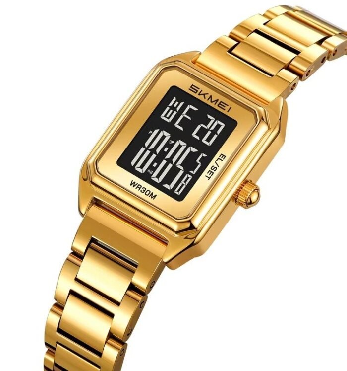 SKMEI - 2493 - Women Digital Stainless Steel Watch - gold/black - Image 4