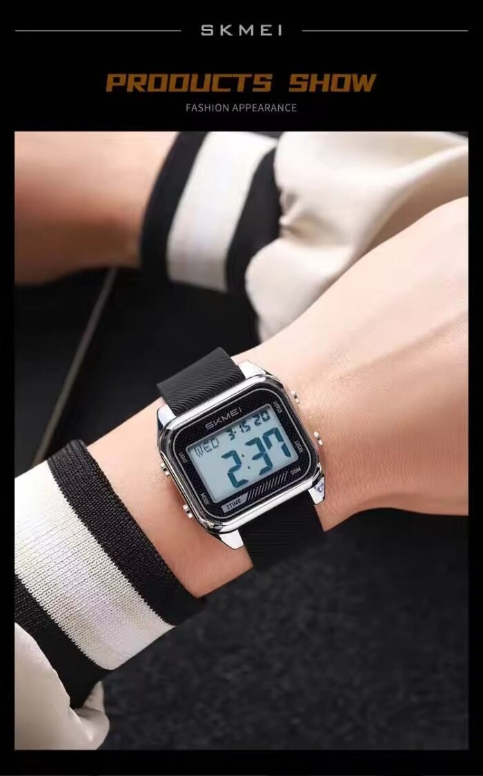 SKMEI - 2496 - High Quality Luxury Watch - Silver/Black - Image 3