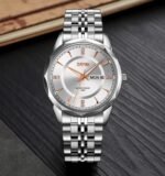 SKMEI - 9268 -  Quartz Stainless Steel Luxury Analog Watch - silver/silver - Image 3