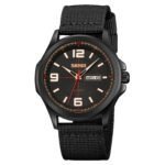 SKMEI - 9315 - Casual Nylon Strap Men’s Watch - black/black