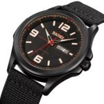 SKMEI - 9315 - Casual Nylon Strap Men’s Watch - black/black - Image 2