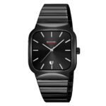 SKMEI - 9361 -  Luxury Square Men Quartz Watch Waterproof - black/black - Image 2