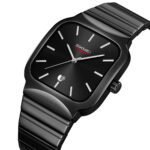 SKMEI - 9361 -  Luxury Square Men Quartz Watch Waterproof - black/black