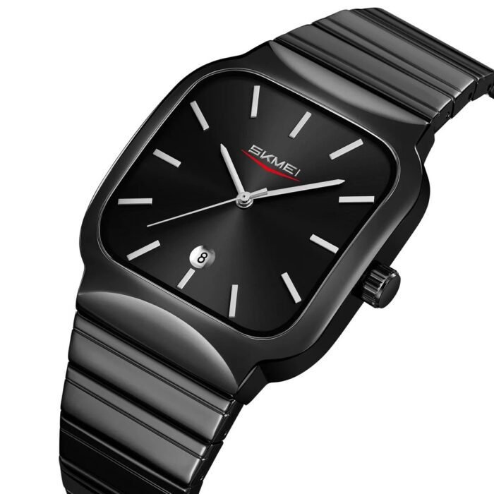 SKMEI - 9361 -  Luxury Square Men Quartz Watch Waterproof - black/black - Image 1