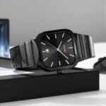 SKMEI - 9361 -  Luxury Square Men Quartz Watch Waterproof - black/black - Image 5
