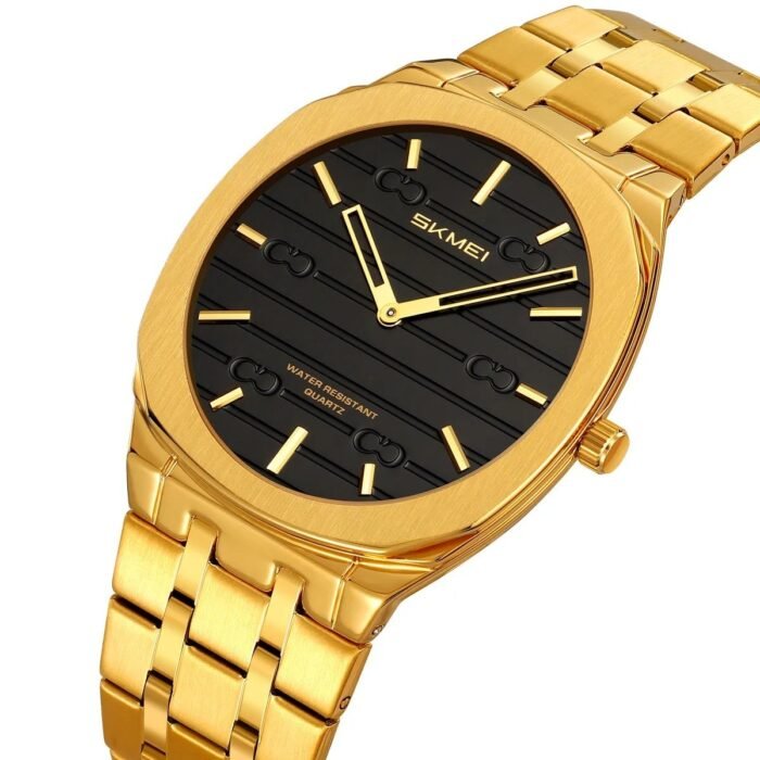 SKMEI - 9372 - High Quality Luxury Watch - Gold/Black - Image 1