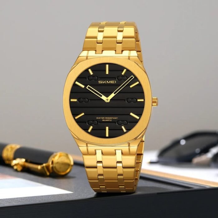 SKMEI - 9372 - High Quality Luxury Watch - Gold/Black - Image 2