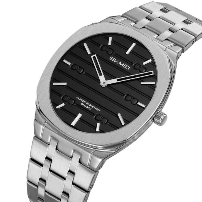 SKMEI - 9372 - High Quality Luxury Watch - Silver/Black - Image 1