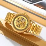 SKMEI - M035 - High Quality Mechanical Watch - gold-steel - Image 3