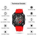 SKMEI - 2362 - Trendy Wheel Spinner Quartz Silicon Strap  - Red - Image 5