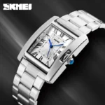 SKMEI - 1284 - Women Rectangle Dial Roman Numeric Index Watch - silver