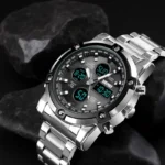 Skmei – 1389 – Dual Display Waterproof Business Watch - Silver/Black - Image 2