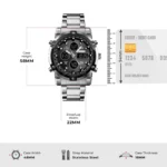 Skmei – 1389 – Dual Display Waterproof Business Watch - Silver/Black - Image 4
