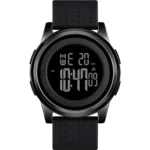 SKMEI - 1502 - Digital Thin Dial Waterproof Wrist Watch - black/black - Image 2