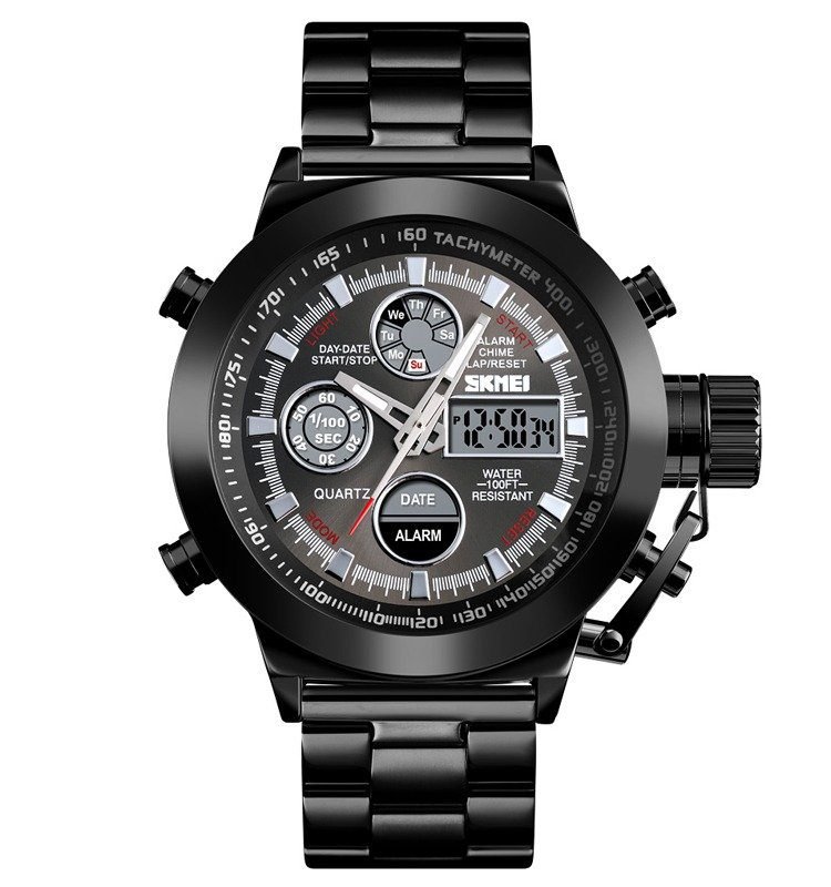 1515-10.jpeg SKMEI - 1515 - Professional Double Display Quartz Watch - black - Image 1