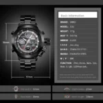 SKMEI - 1515 - Professional Double Display Quartz Watch - black - Image 5