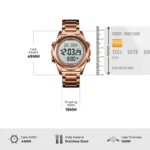 SKMEI - 1667 - Qibla Azan Time Reminder Prayer Watch - Rose gold/white - Image 5