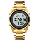 SKMEI - 1734 - Qibla Azan Time Reminder Prayer Watch - gold